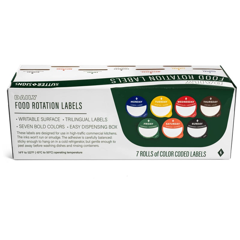 Sutter Signs Day Dots Food Labels | 1"" Date Dot Stickers for Food Containers  7000 Labels with Dispenser Box - Image 3